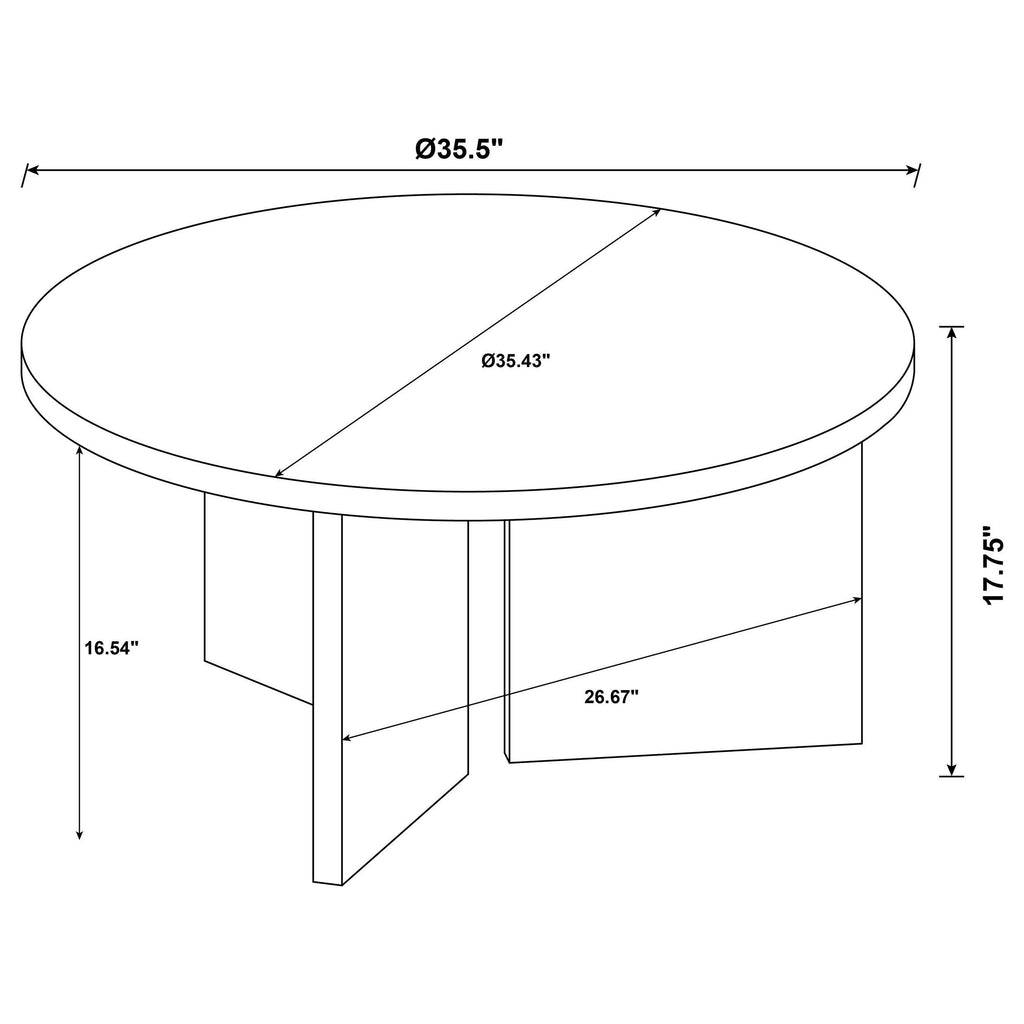 Aragon Round Panel Base Coffee Table Mango