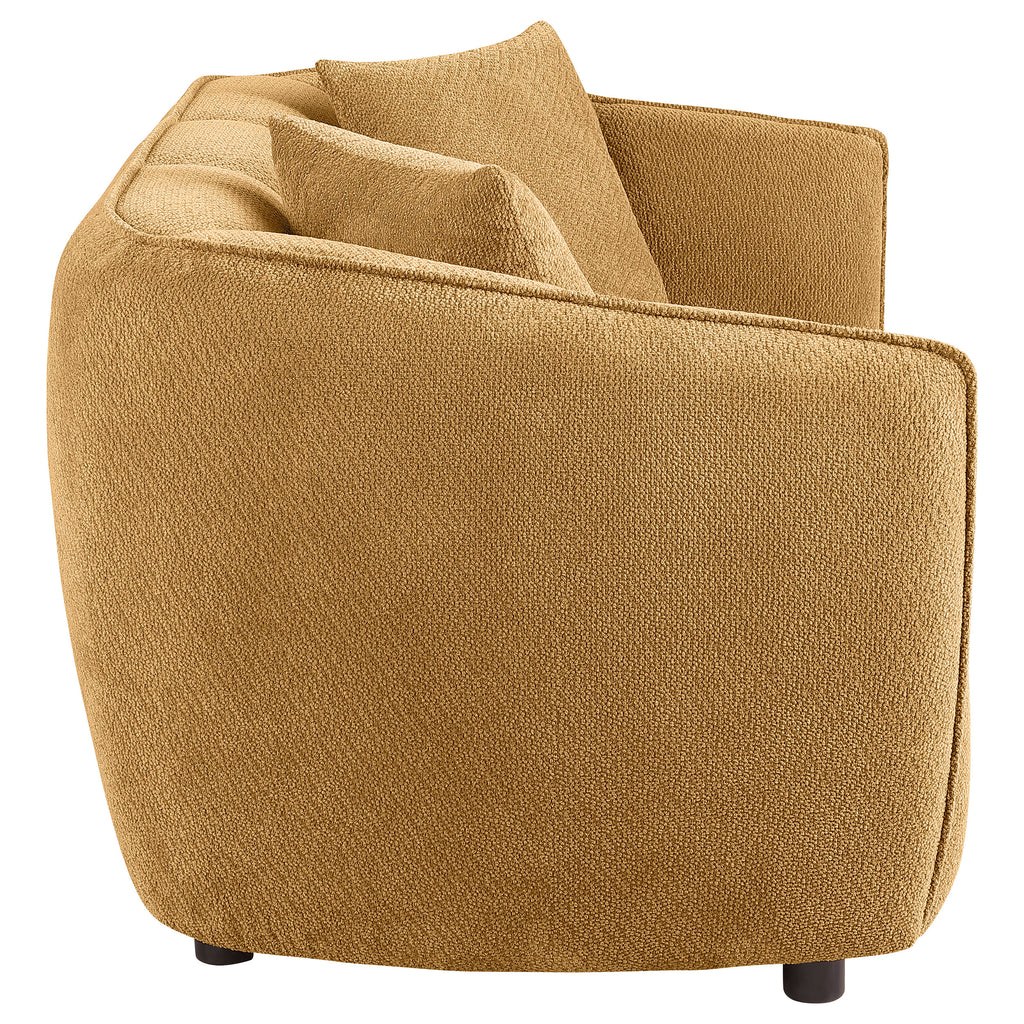 Aleisha Fabric Upholstered Loveseat Mustard Yellow