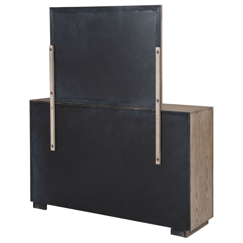 Kenora 6-drawer Dresser and Mirror Barley Brown