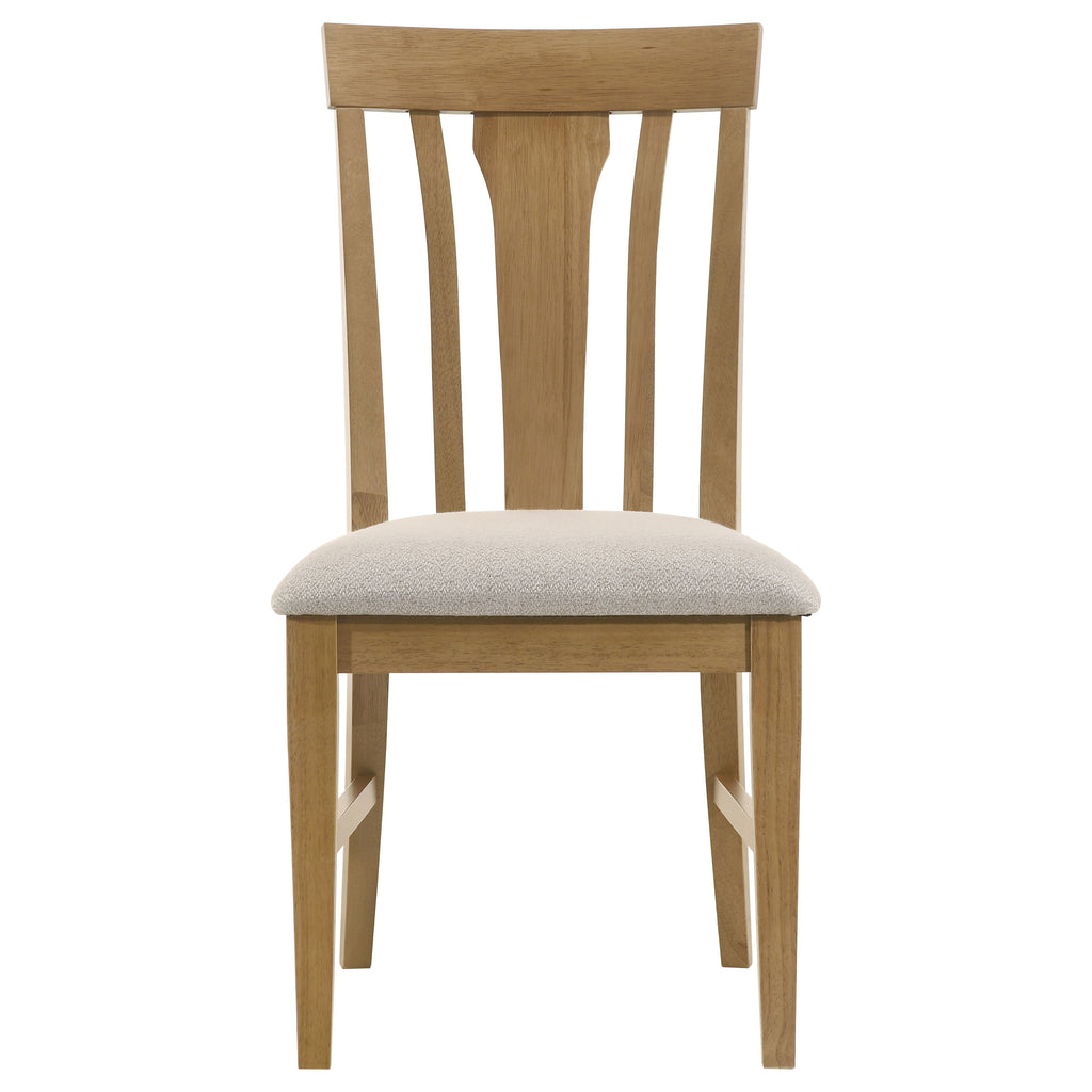 Hartville 5-piece Round Dining Table Set Natural Light Brown