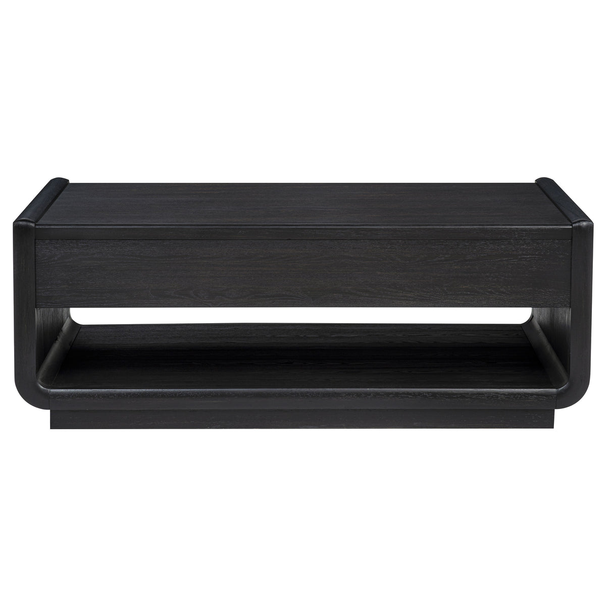 Leandro 2-drawer Wood Cocktail Coffee Table Burnished Black