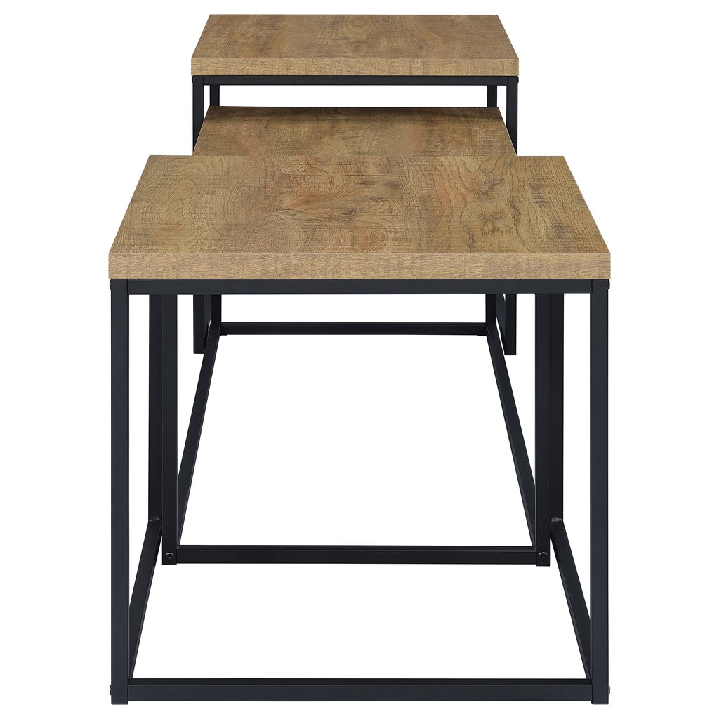 Straden 3-piece Engineered Wood Coffee Table Set Mango and Black