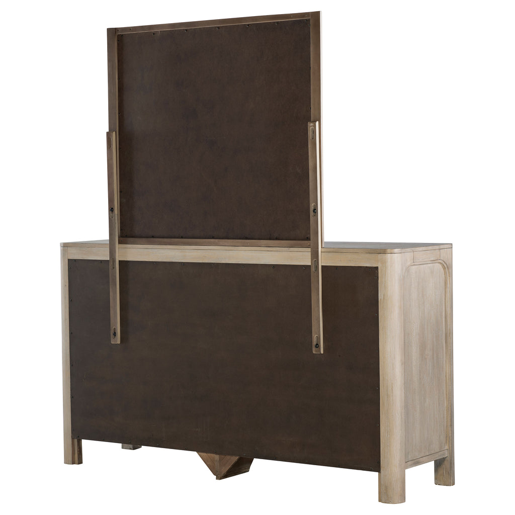 Solano 9-drawer Bedroom Dresser with Mirror Weathered Mango