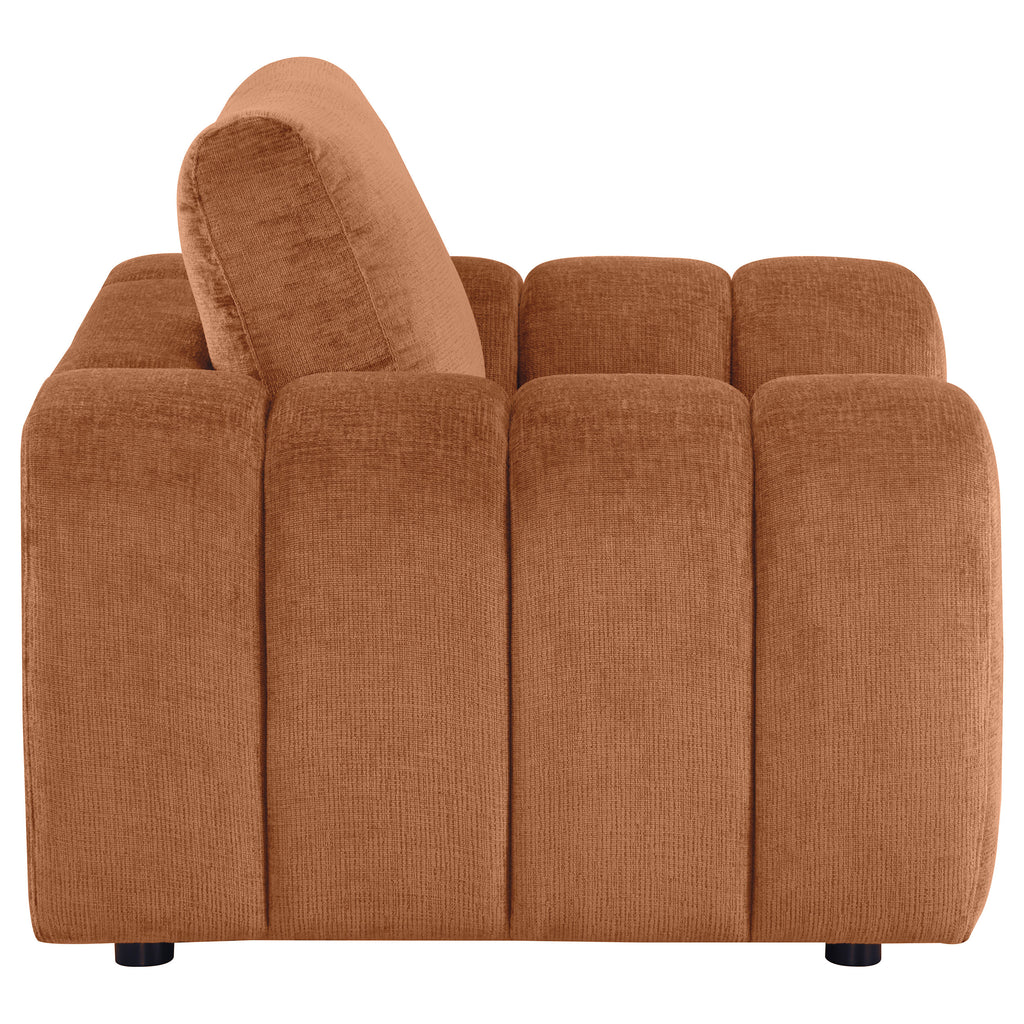 Burnett Chenille Upholstered Accent Chair Burnt Orange