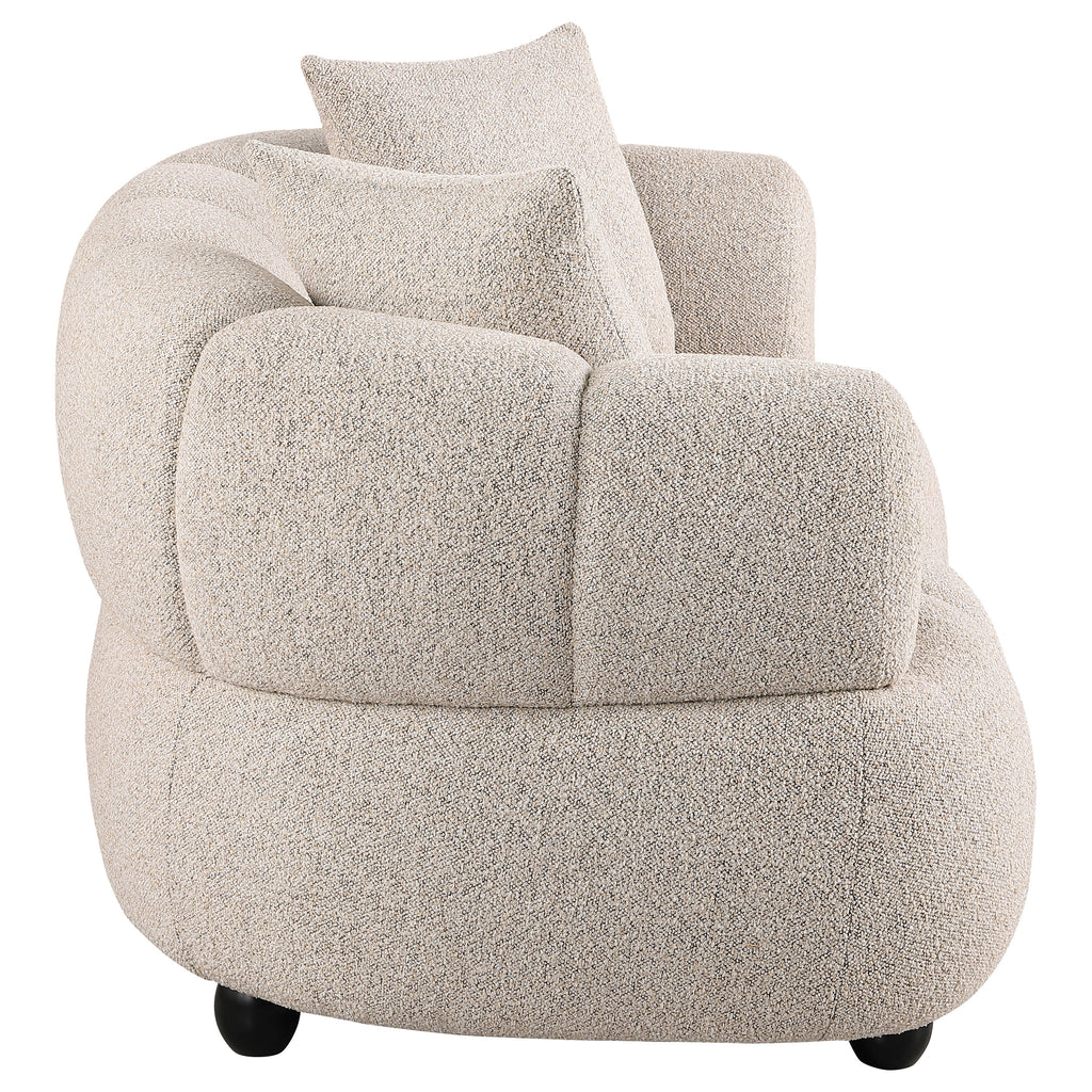 Whitney Contemporary Channel Tufted Woven Fabric Upholstered Loveseat