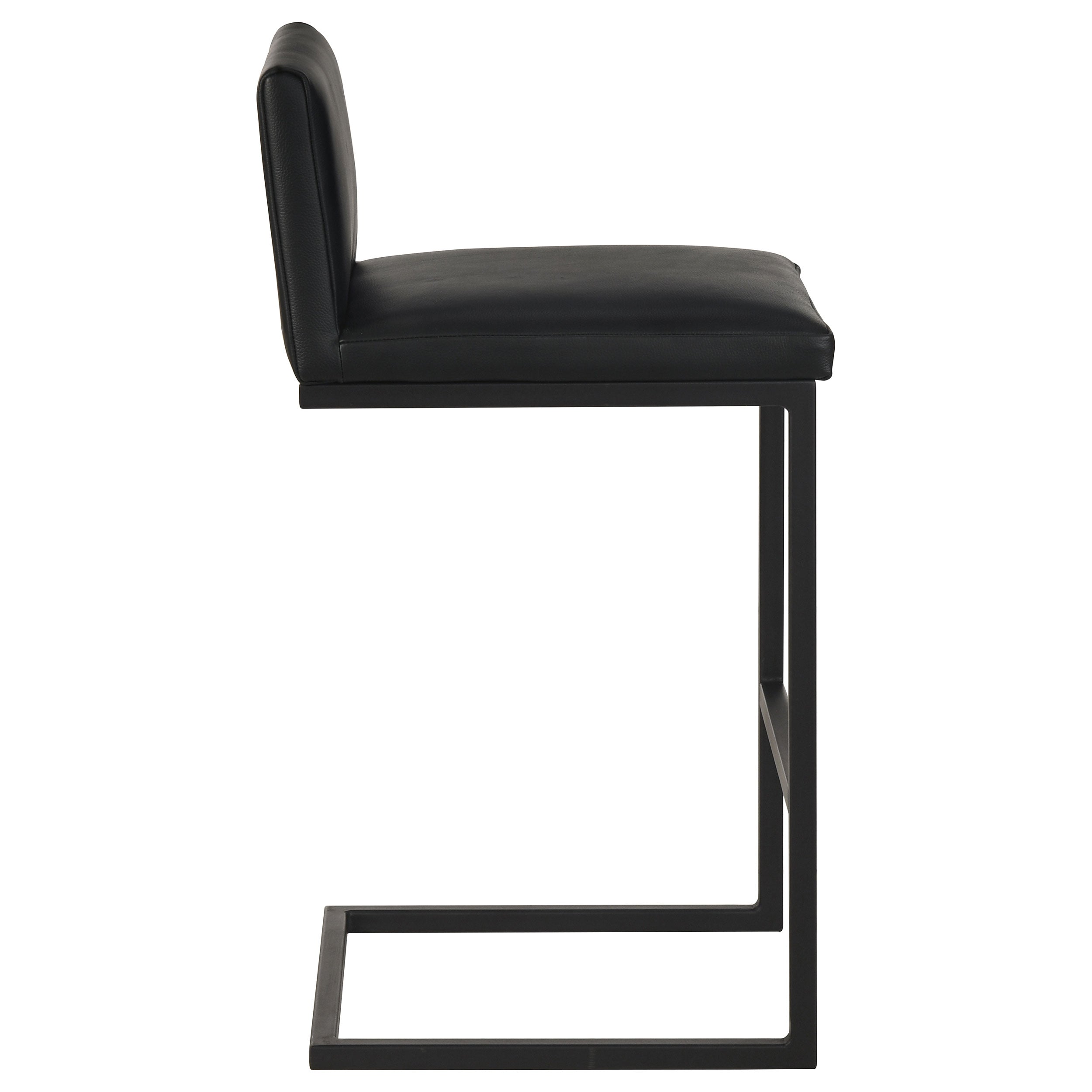 Vardon Genuine Leather Bar Stool Black (Set of 2)