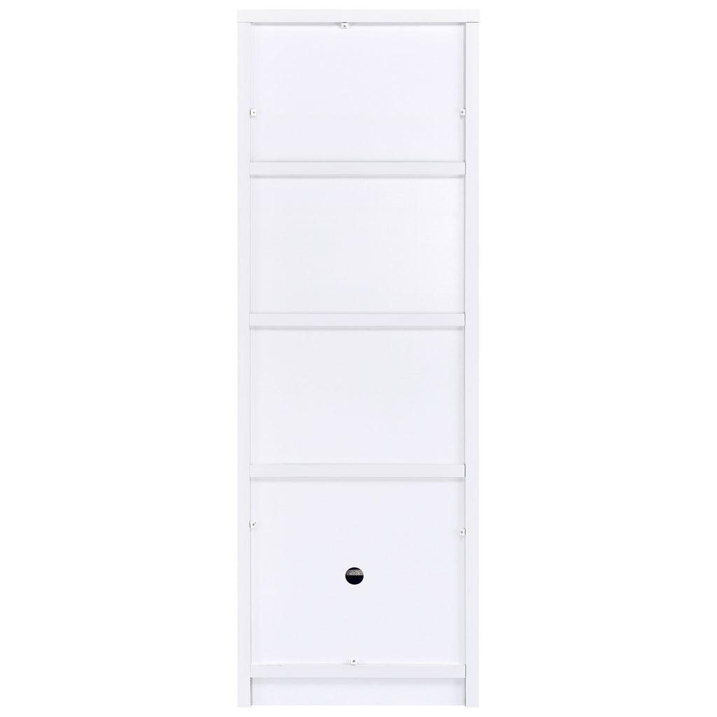 Laughlin 4-shelf Engineered Wood Media Tower White