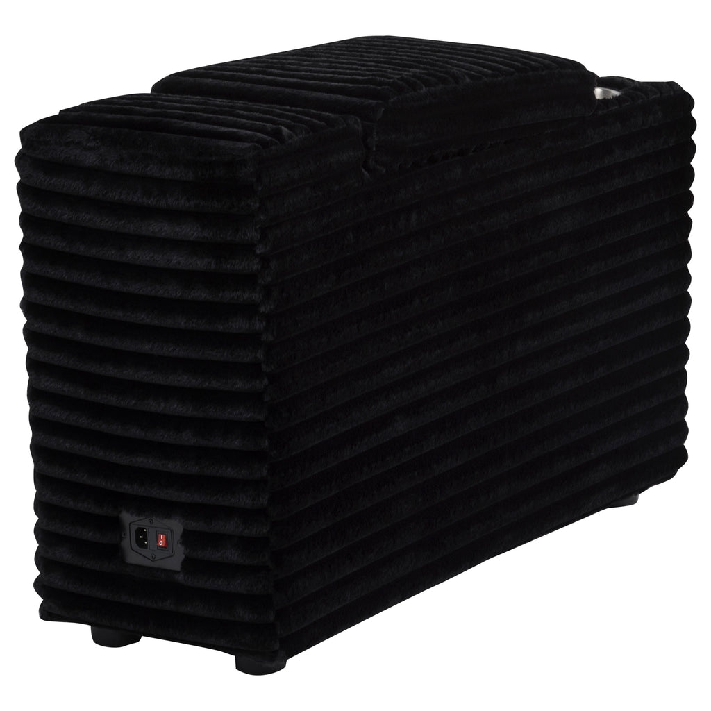 Collins Upholstered Modular Storage Console Black