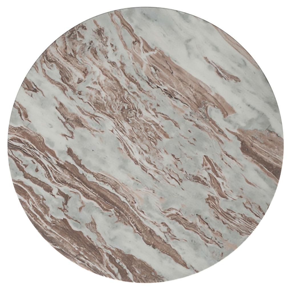 Jenna 2-piece Round Marble Top Coffee Table Set Brown