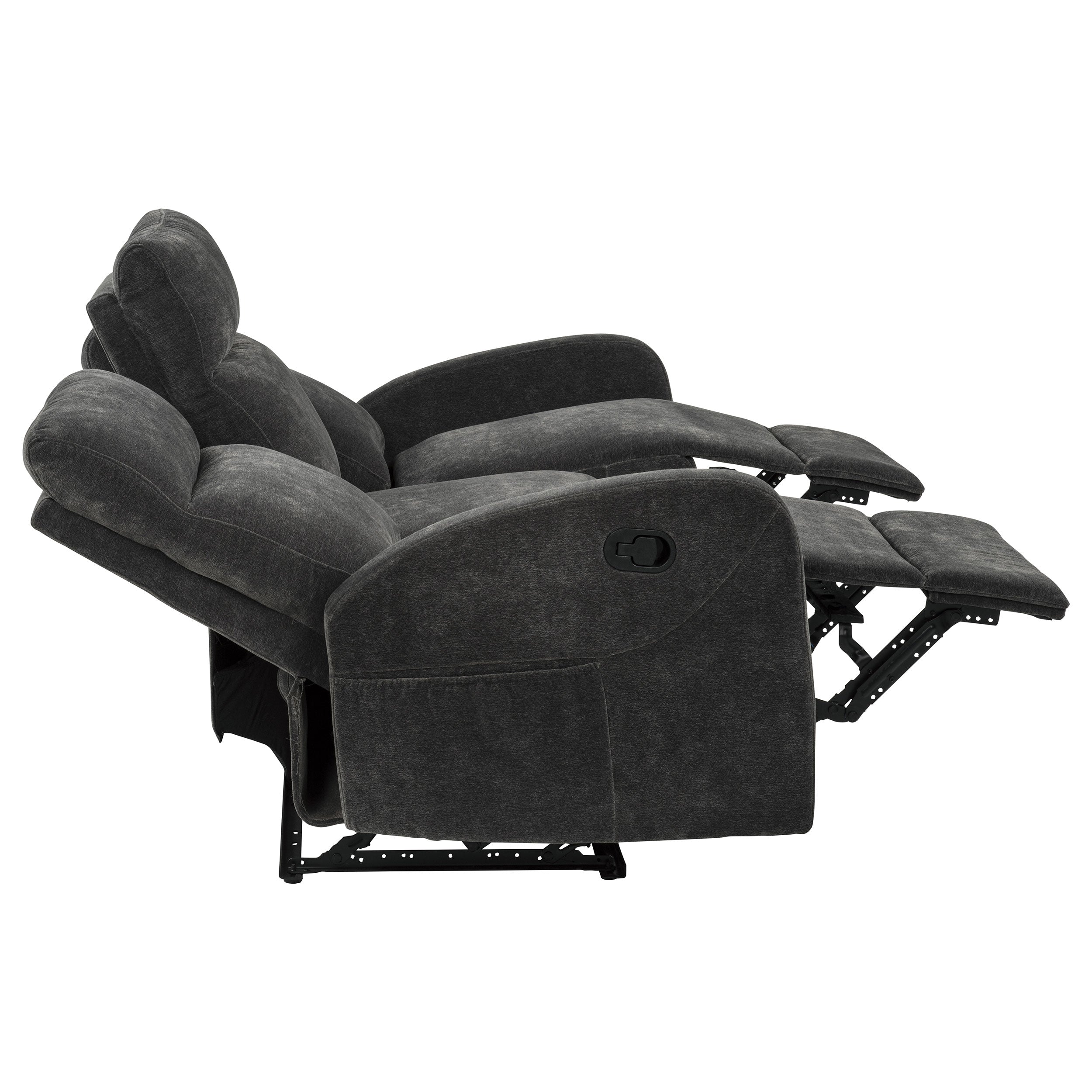 Hamilton 2-piece Chenille Manual Reclining Sofa Set Charcoal Grey