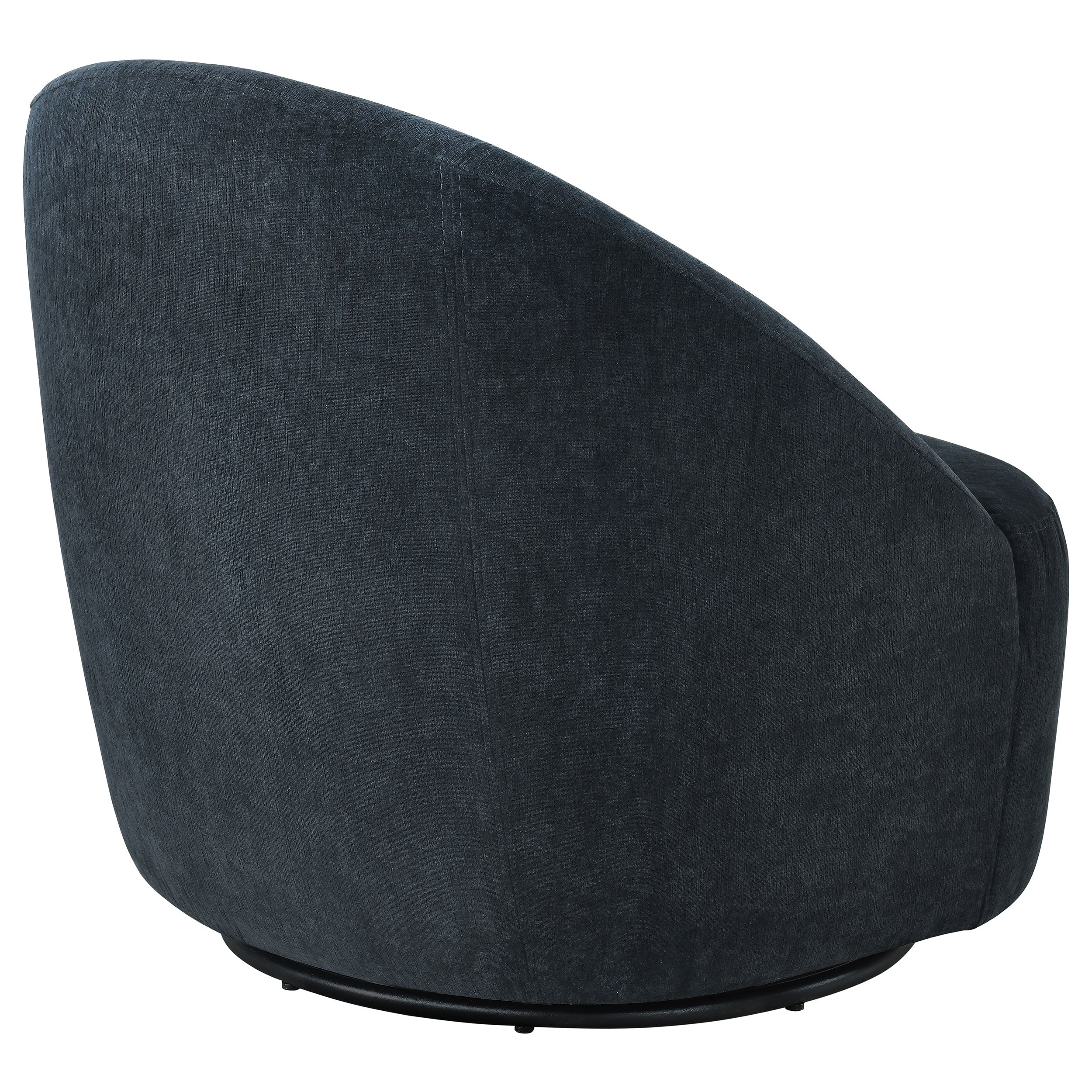 Leon Chenille Upholstered Swivel Accent Chair Black