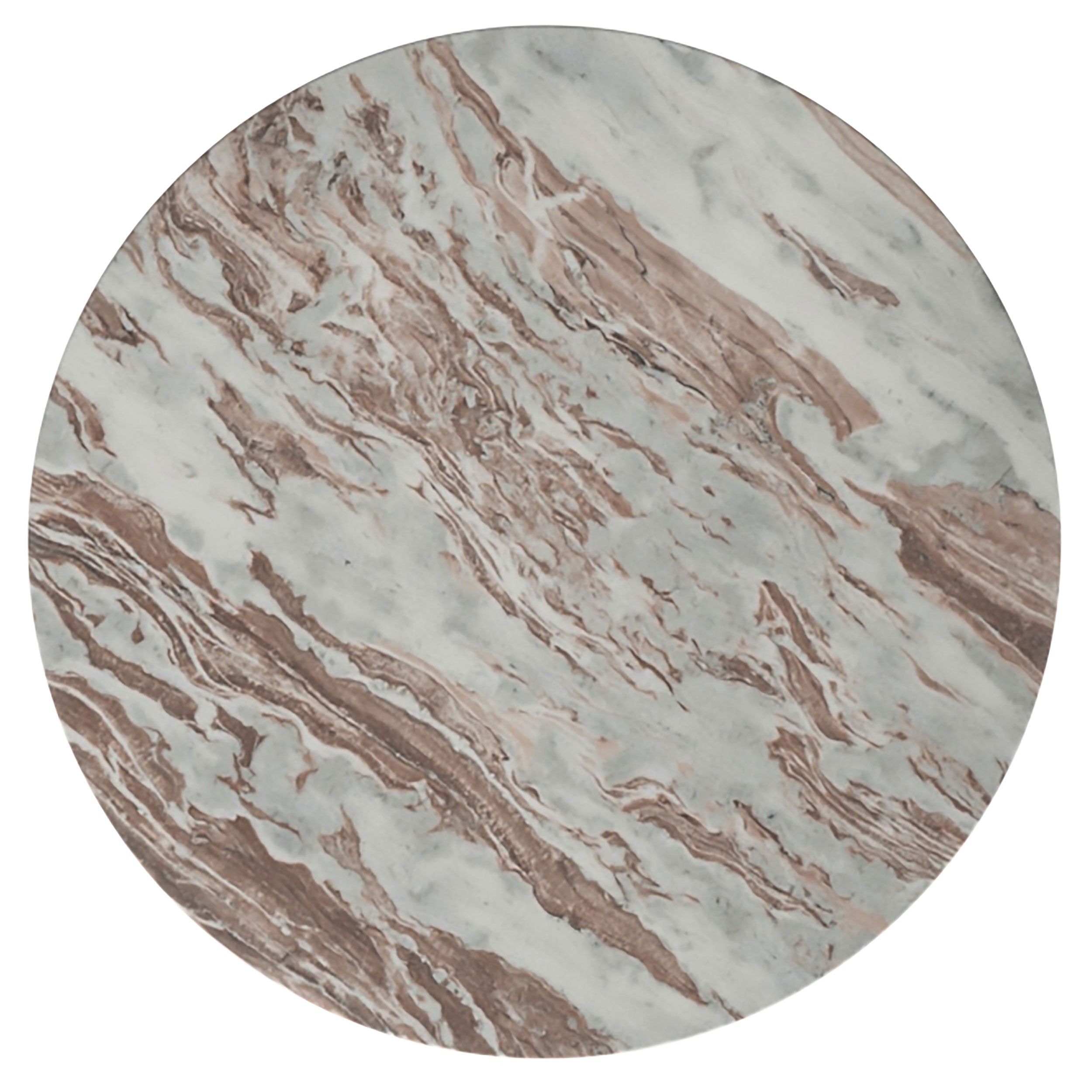 Jenna 3-piece Round Marble Top Coffee Table Set Brown