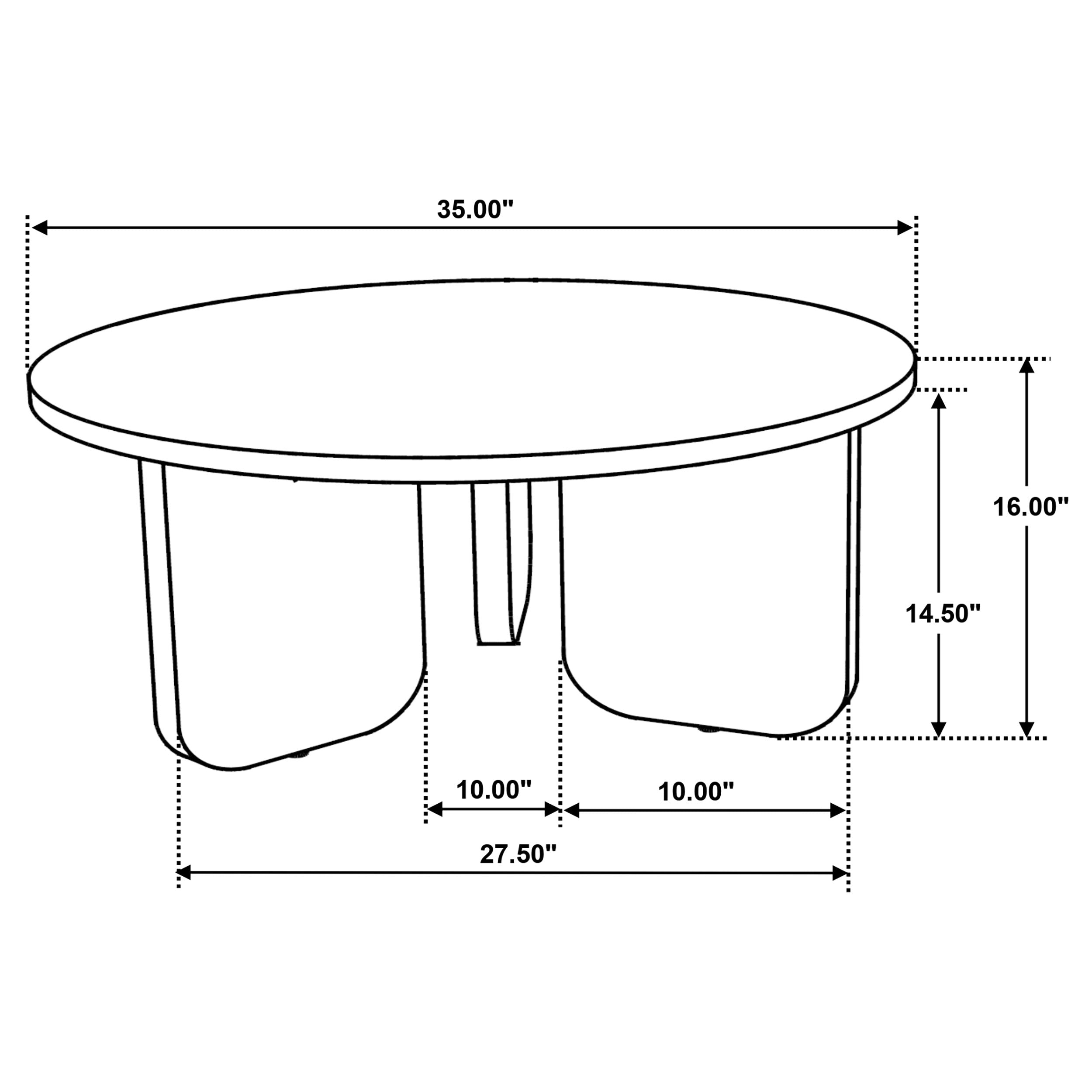 Jenna 35-inch Round Marble Top Cocktail Coffee Table Brown