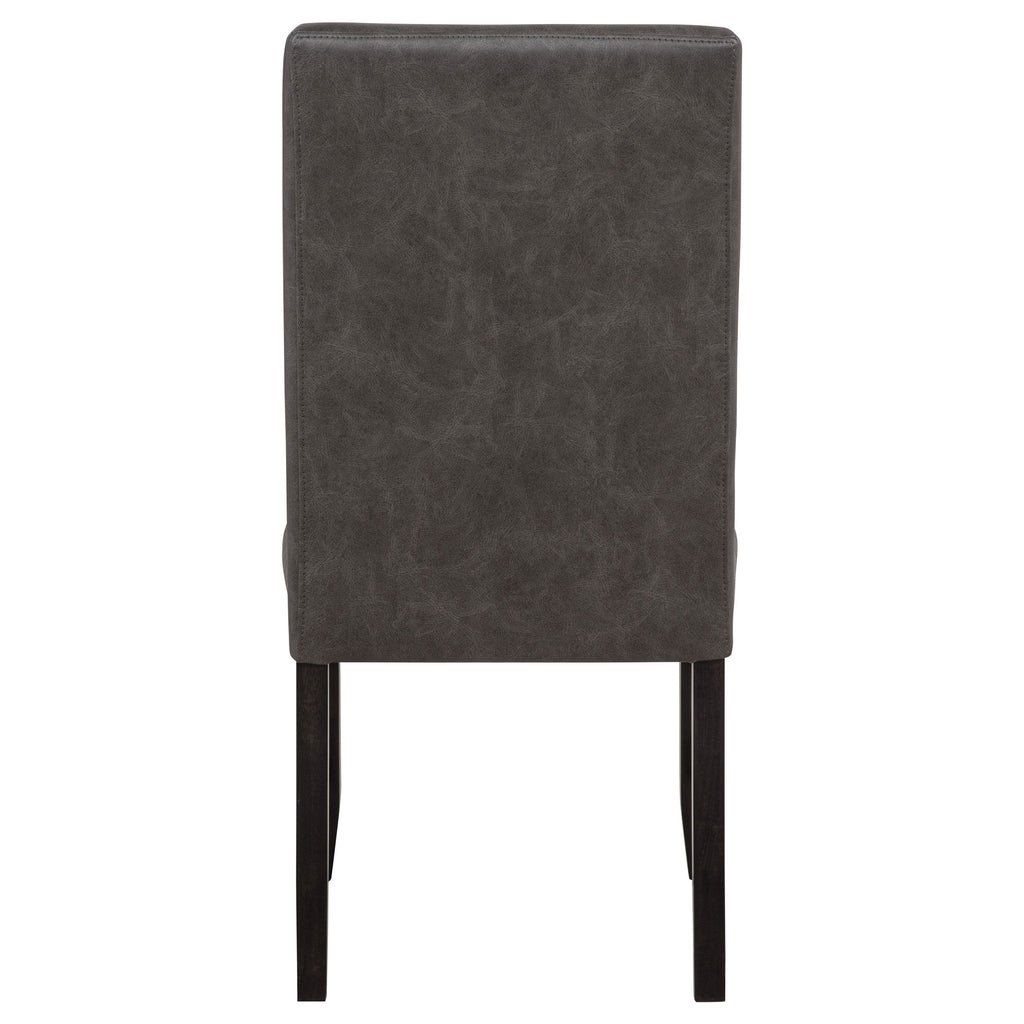 Averill Faux Leatherette Upholstered Dining Side Chair Dark Grey (Set of 2)