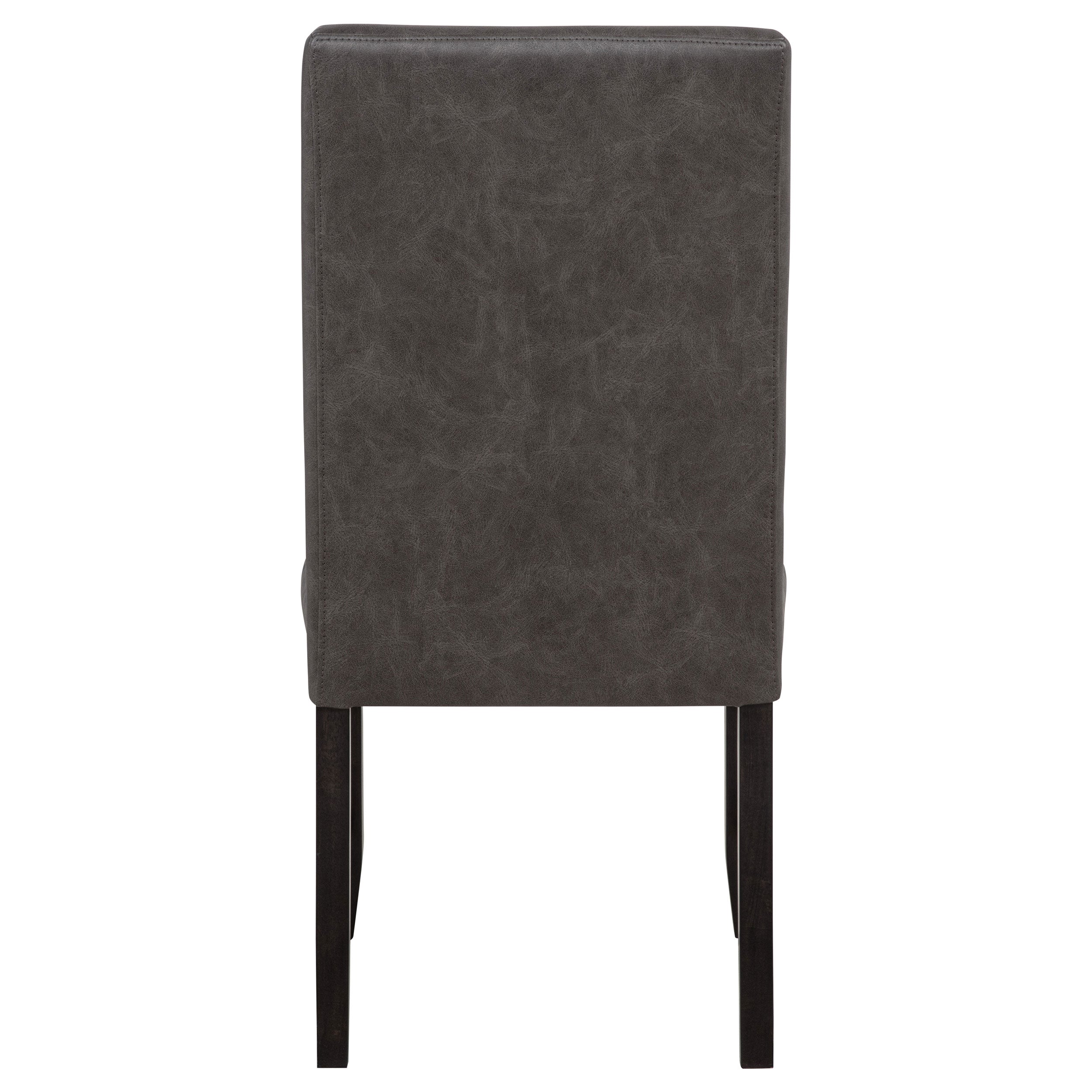 Averill Faux Leatherette Upholstered Dining Side Chair Dark Grey (Set of 2)