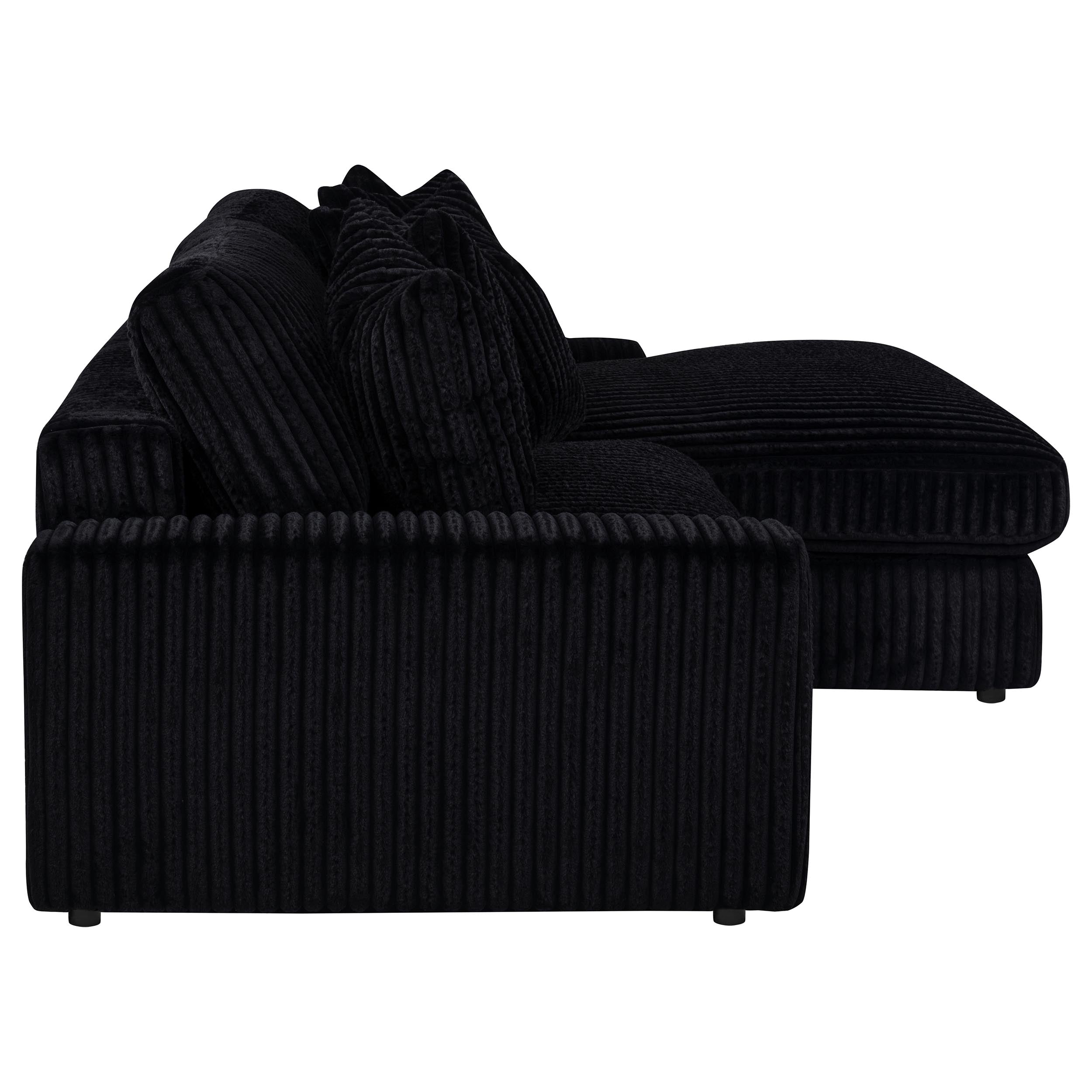 Blaine Upholstered Reversible Chaise Sectional Sofa Black