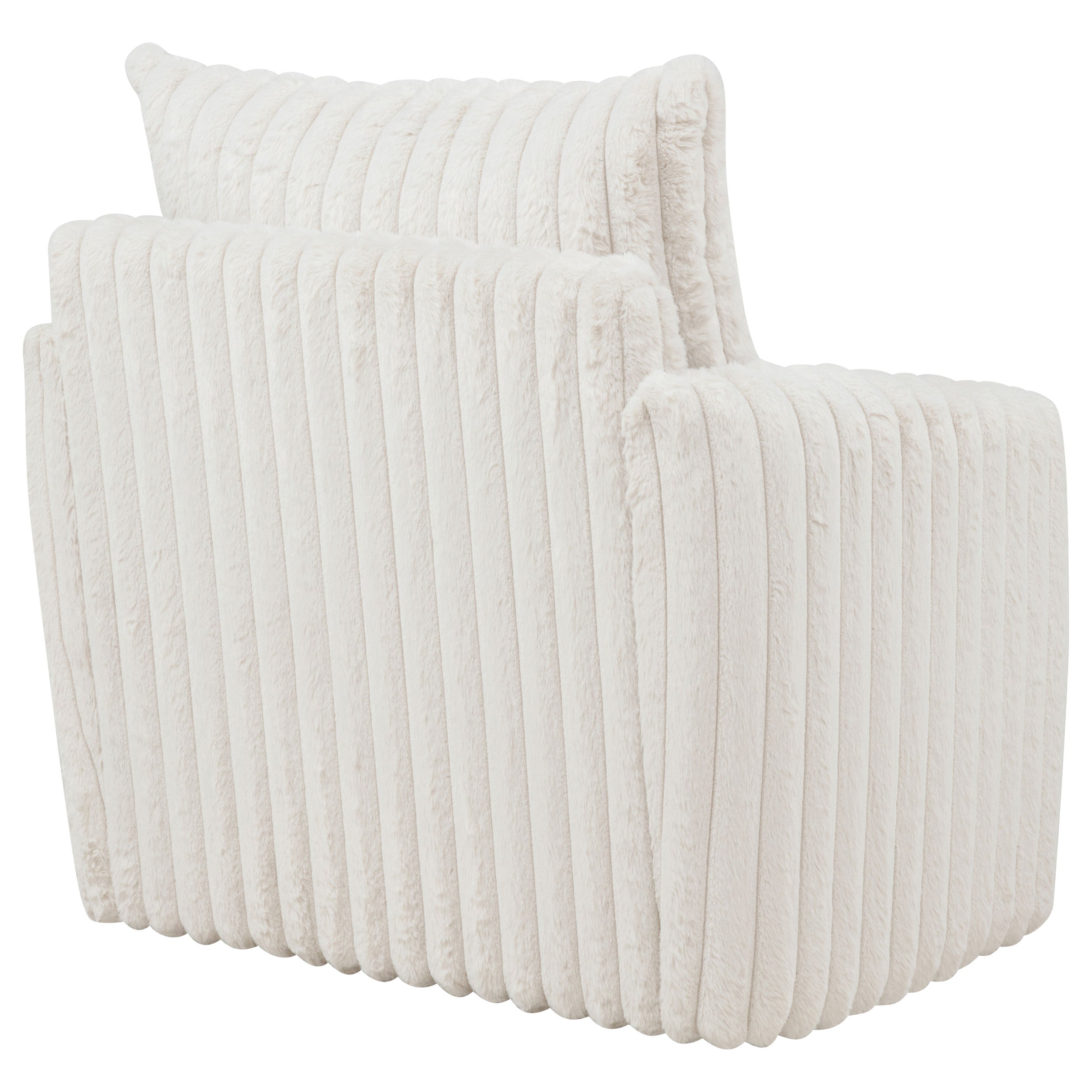Sarco Corduroy Upholstered Swivel Accent Arm Chair Ivory
