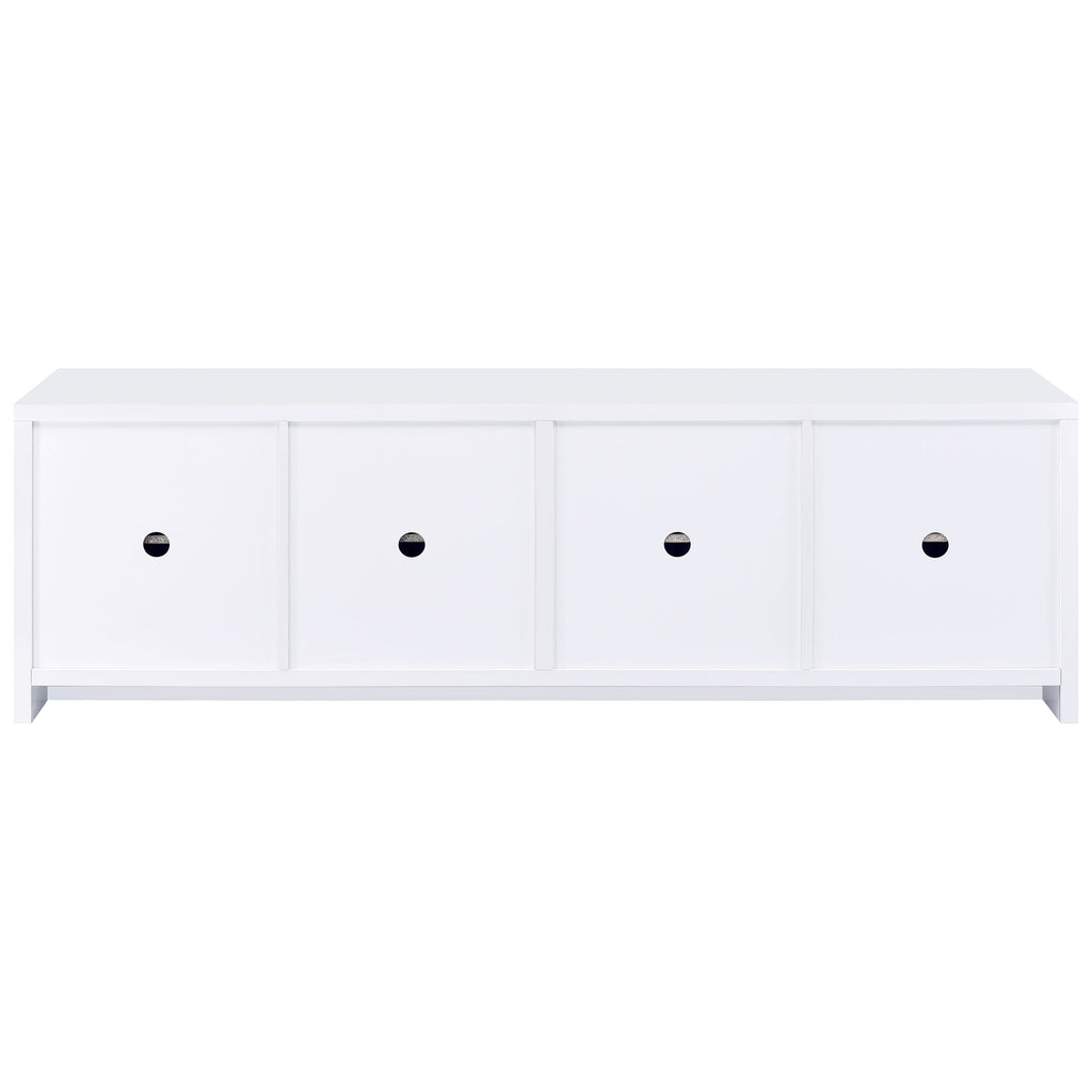 Laughlin 4-door Engineered Wood 78-inch TV Stand White