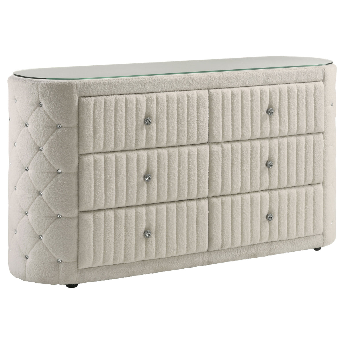 Sonya 5-piece Upholstered Eastern King Bedroom Set Ivory