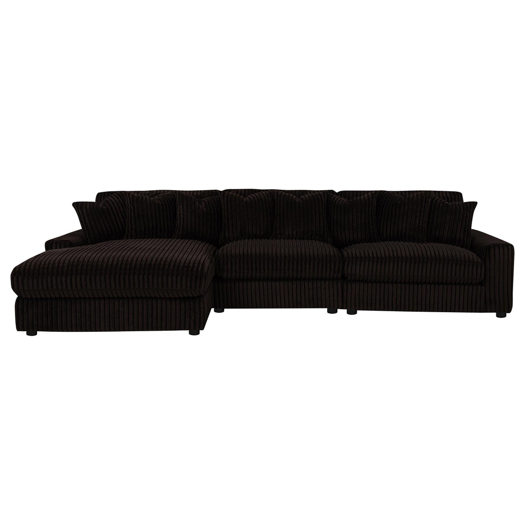 Blaine Upholstered Reversible Chaise Sectional Sofa Chocolate