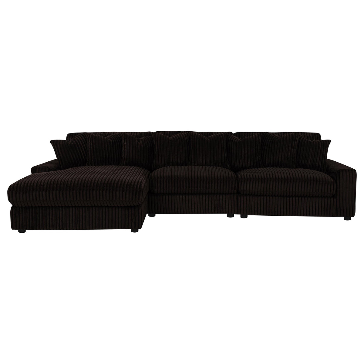 Blaine Upholstered Reversible Chaise Sectional Sofa Chocolate