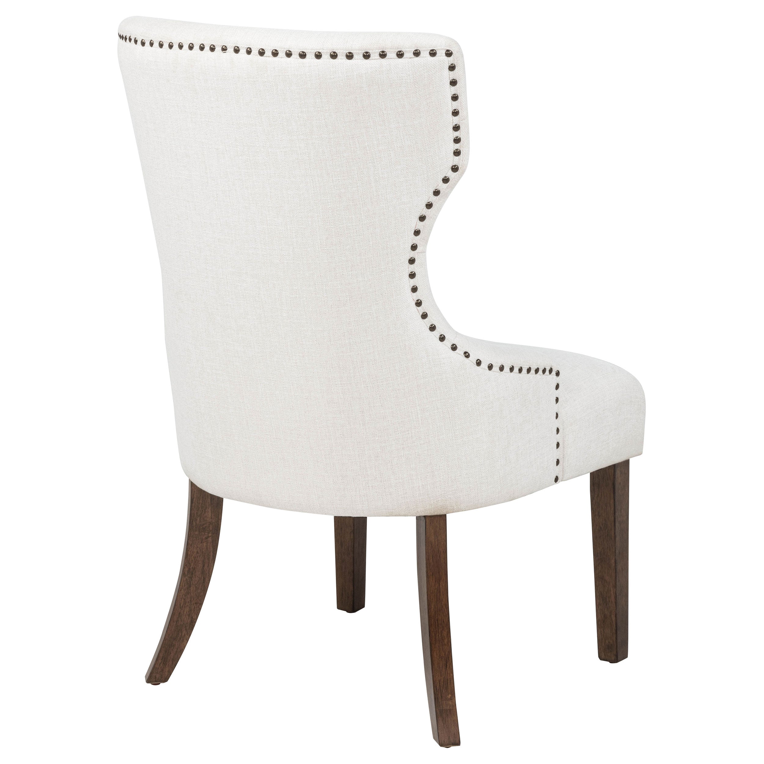 Baney Fabric Upholstered Dining Side Chair Cream and Dark Oak