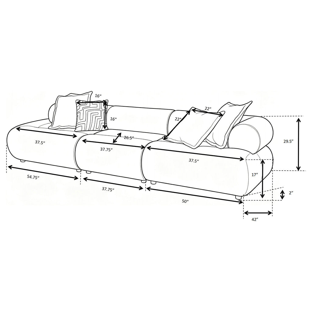 Byrne 143-inch Velvet Modular Bumper Sectional Sofa Rust