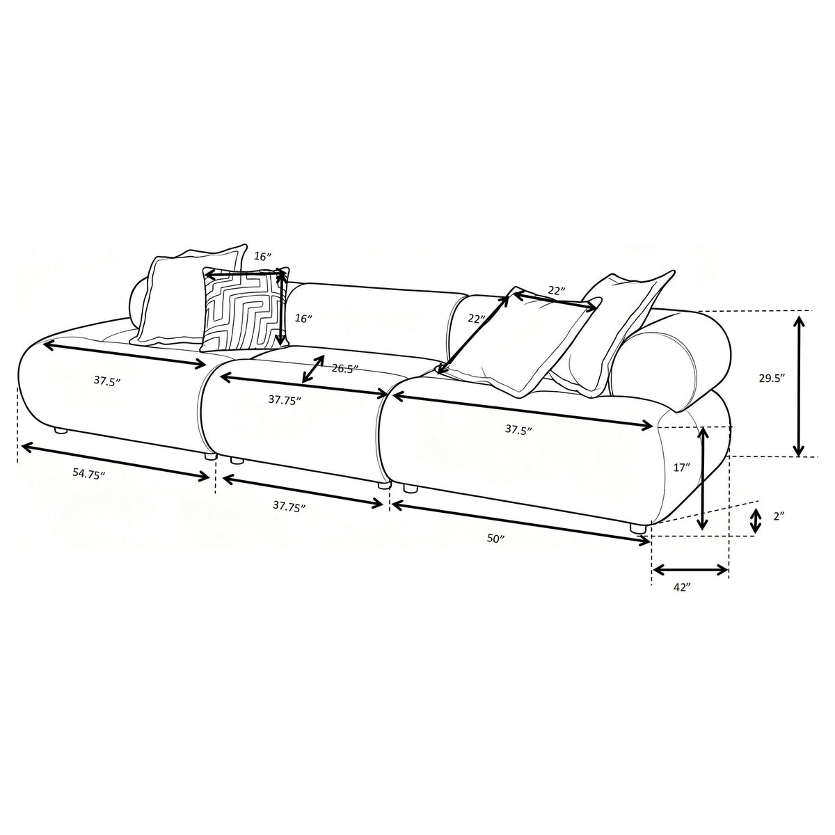 Byrne 143-inch Velvet Modular Bumper Sectional Sofa Rust