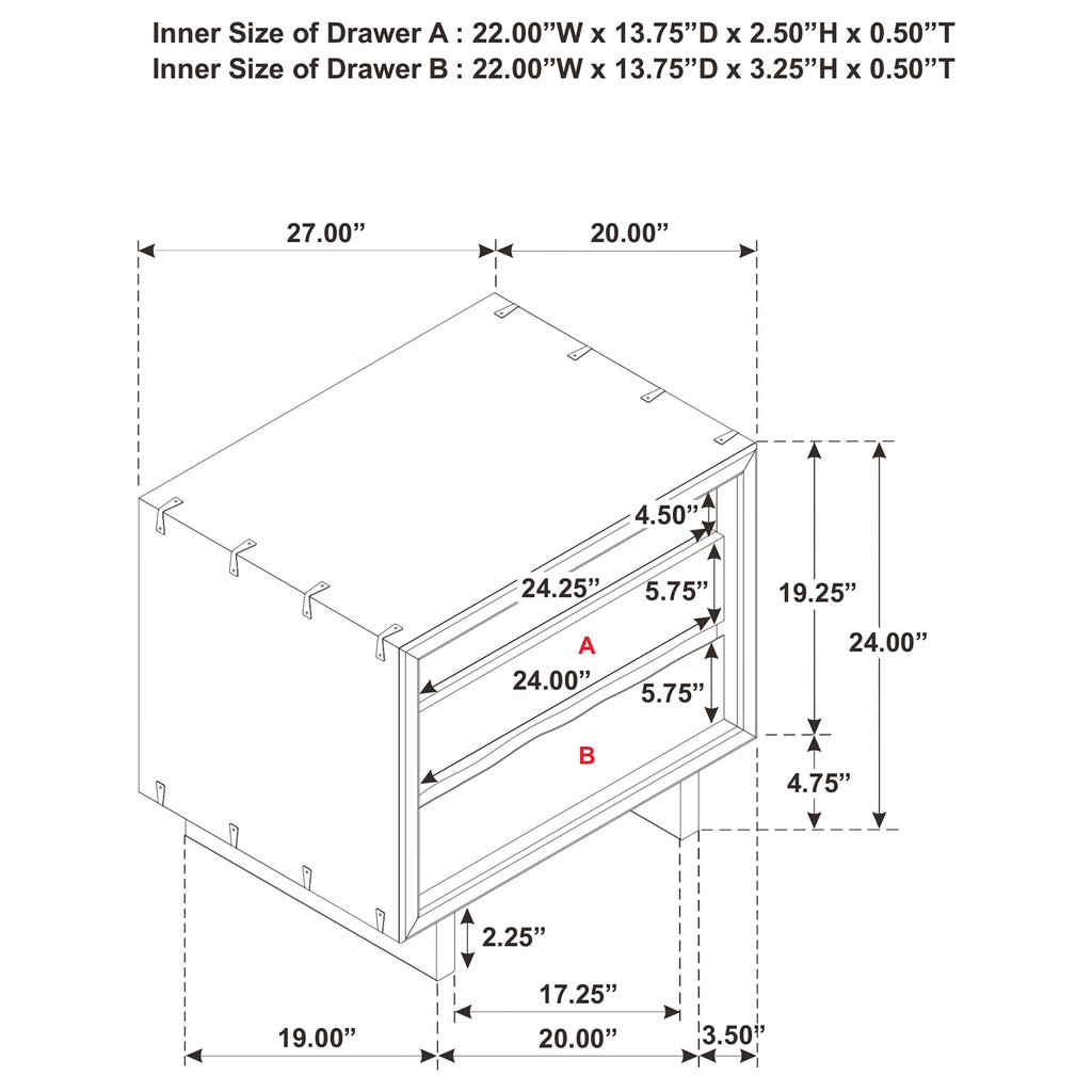 Stillwater 2-drawer Nightstand