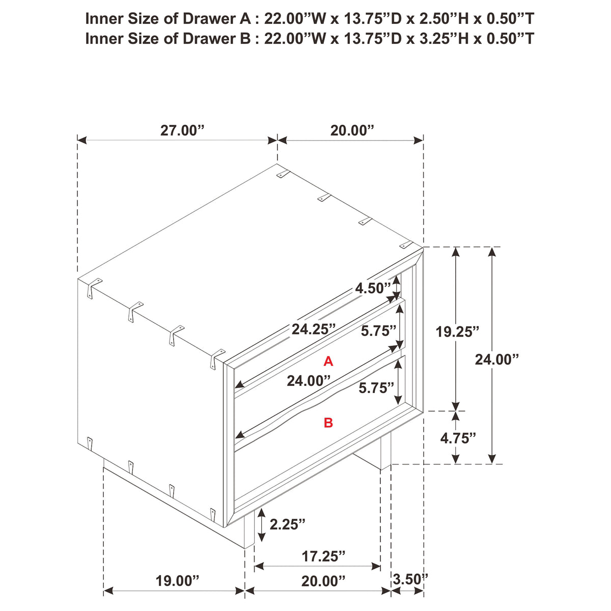 Stillwater 2-drawer Nightstand
