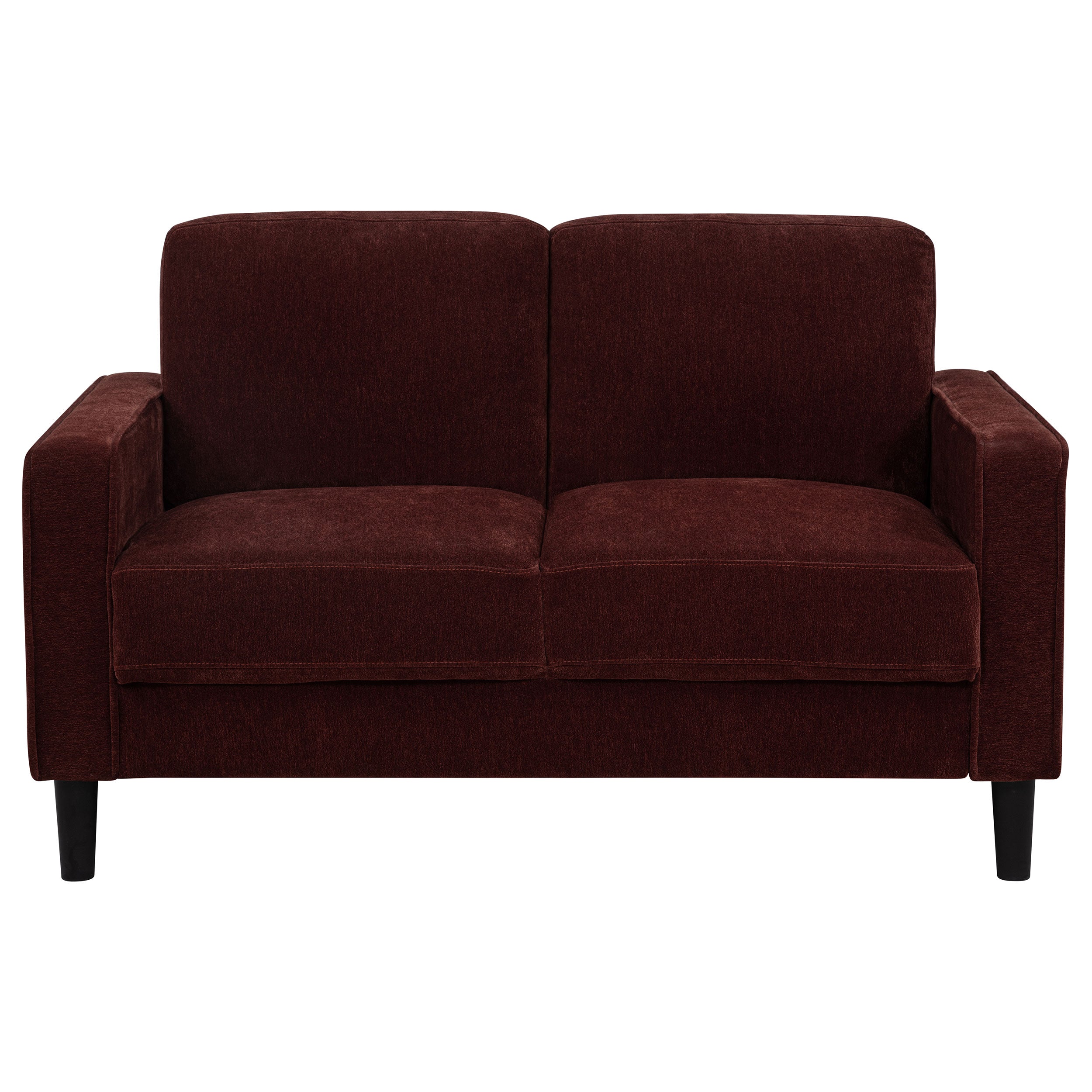 Ruth 2-piece Fabric Upholstered Track Arm Sofa Rust Red
