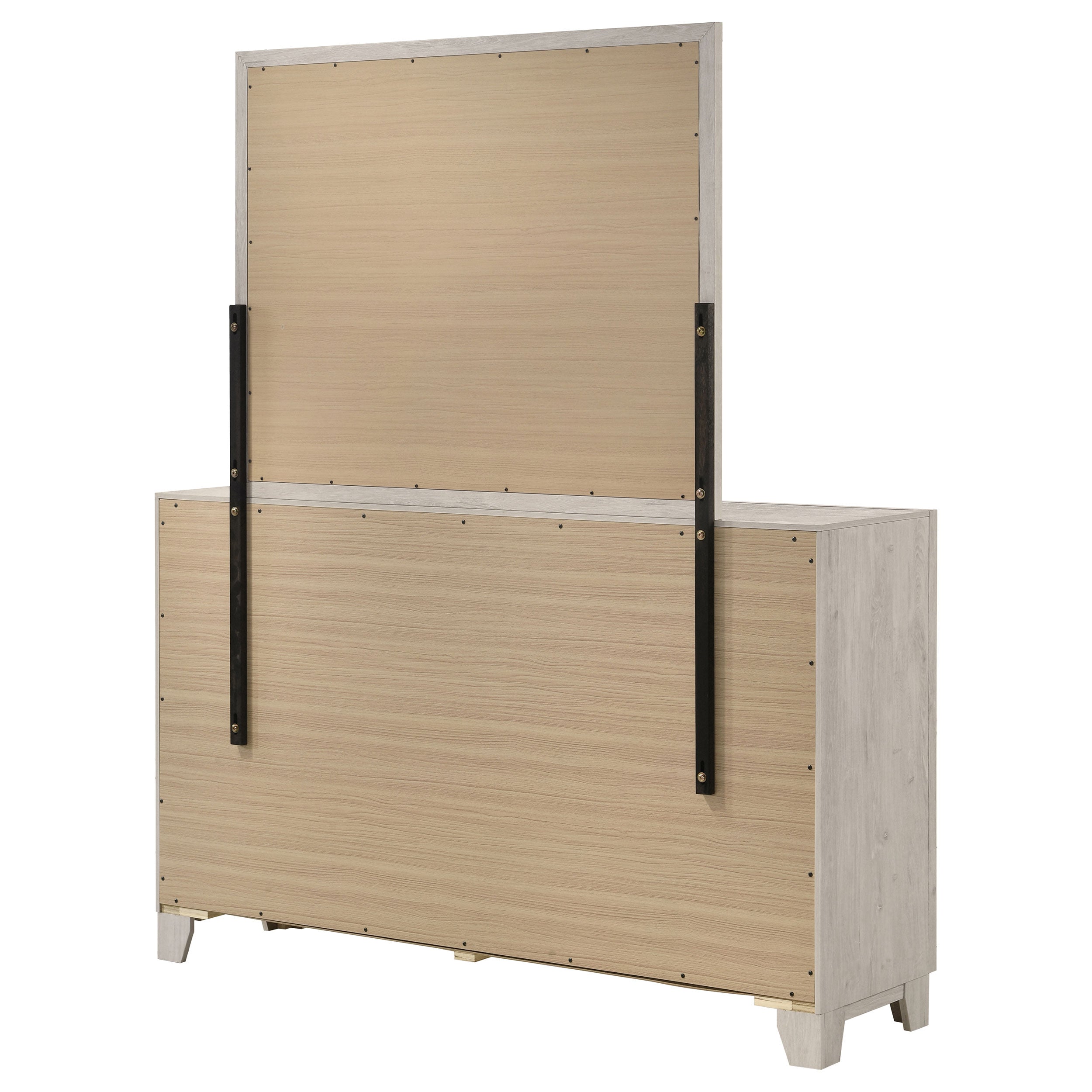 Farre 6-drawer Dresser with Mirror Washed Grey