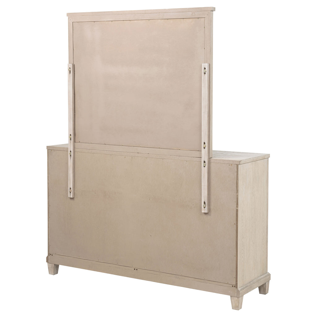 Pembroke 6-drawer Bedroom Dresser with Mirror Washed Oak