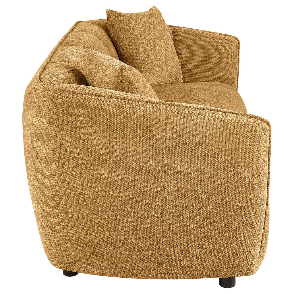 Aleisha Fabric Upholstered Sofa Mustard Yellow