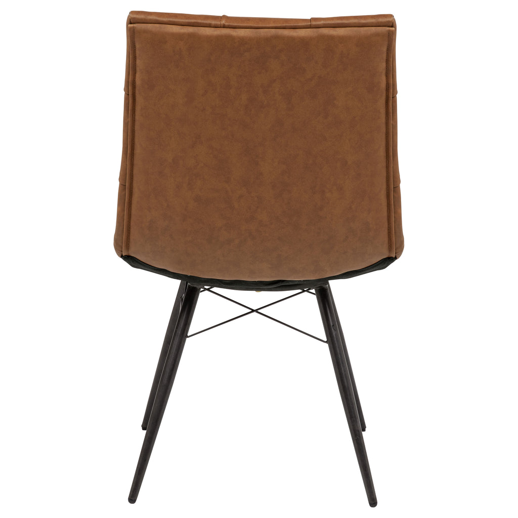Aiken Faux Leather Upholstered Dining Side Chair Saddle Brown (Set of 4)