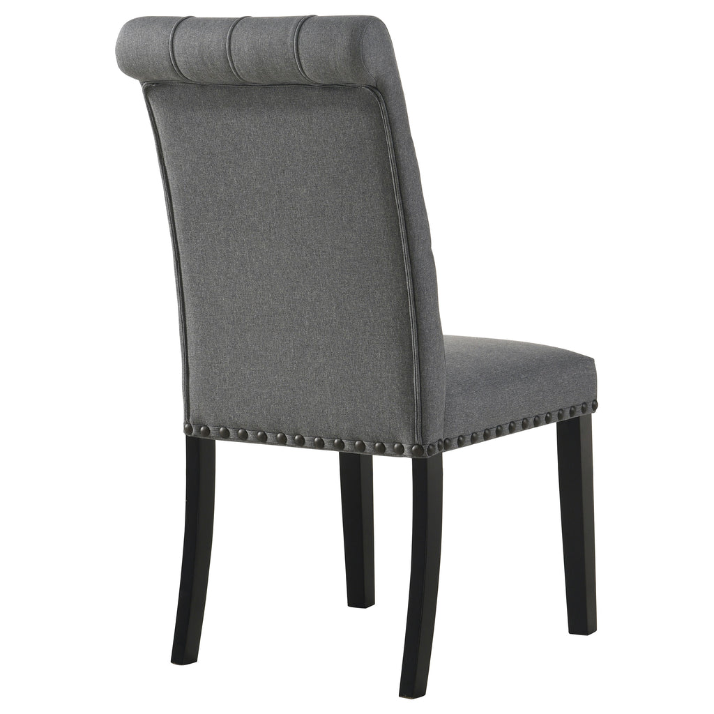 Alana Fabric Upholstered Dining Side Chair Grey (Set of 2)