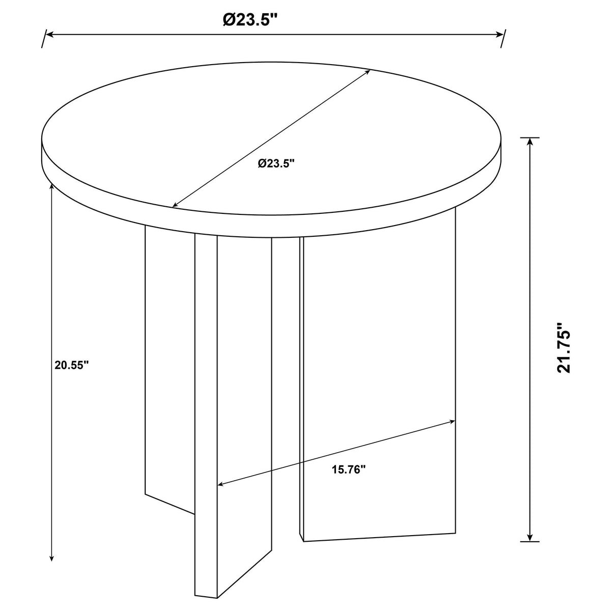 Aragon Round Panel Base End Table Latte