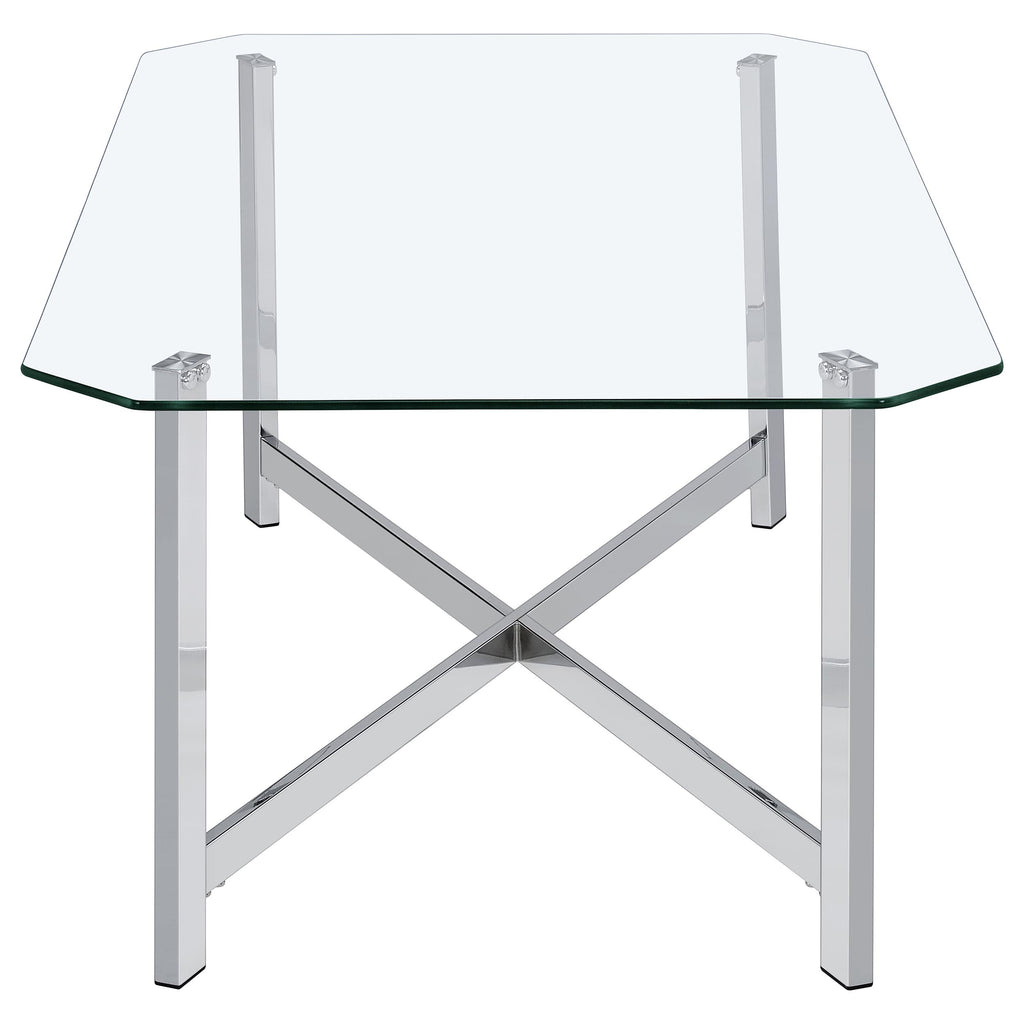 Cronin 3-piece Tempered Glass Top Coffee Table Set Chrome