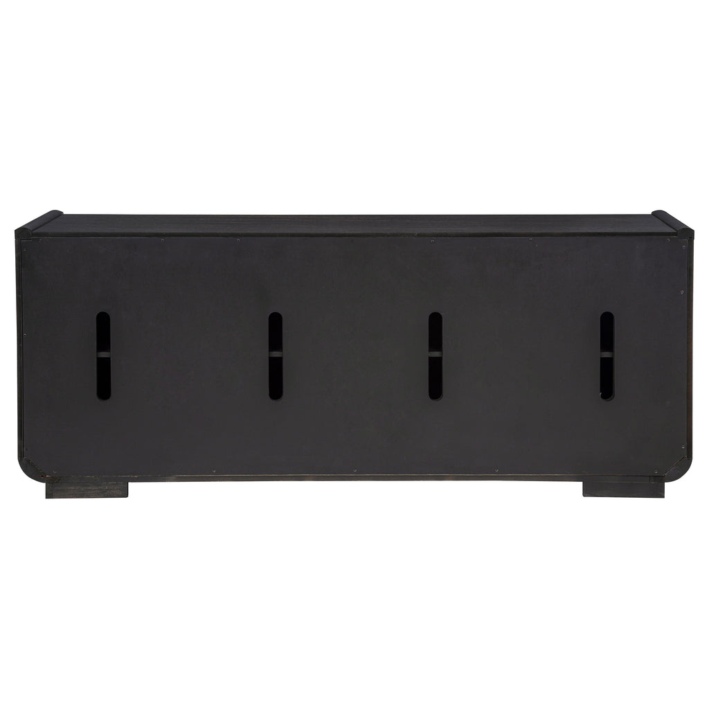 Leandro 72-inch 4-door TV Stand Media Console Burnished Black