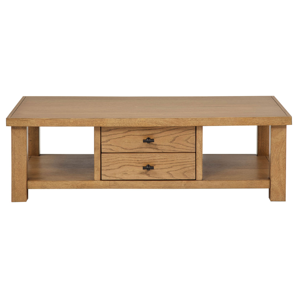 Beasley 3-Piece Wood Coffee Table Set Golden Oak