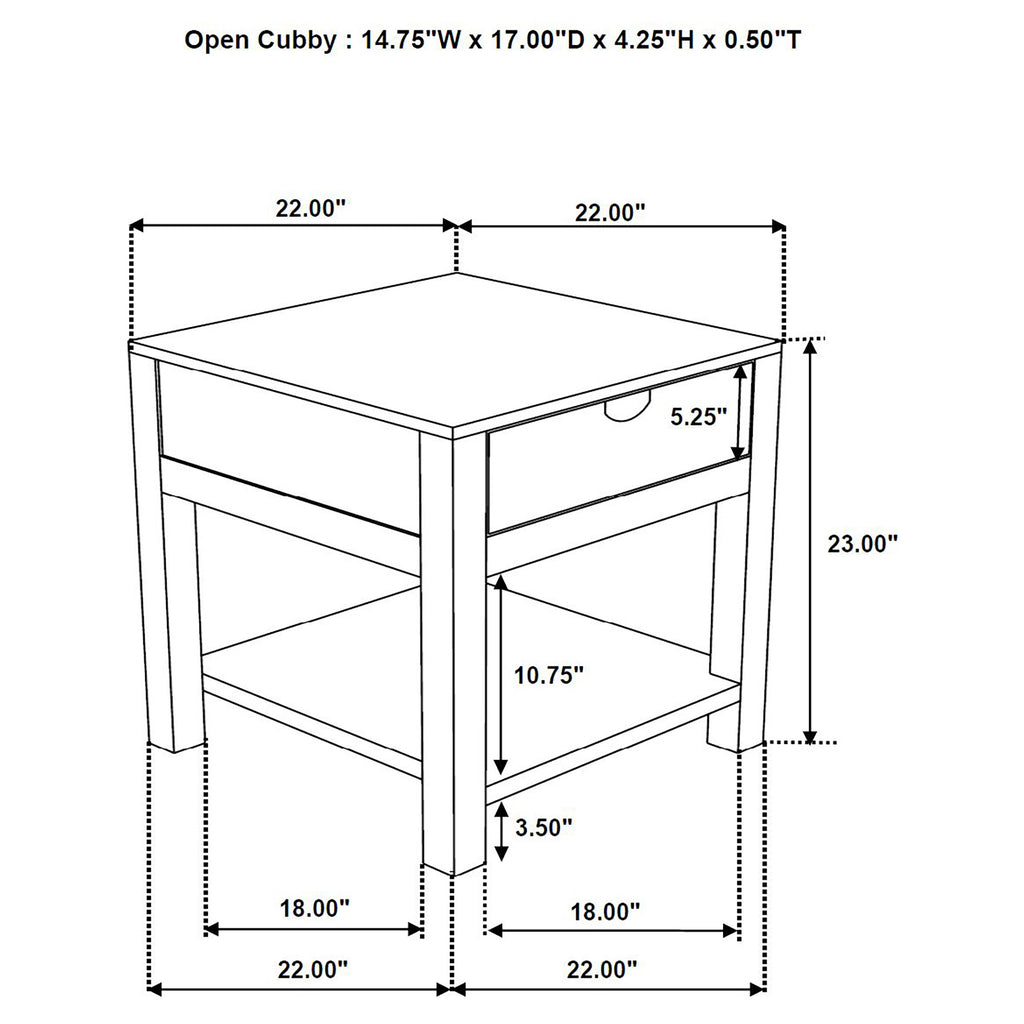 Esther 1-drawer Solid Wood Side End Table Natural Sheesham