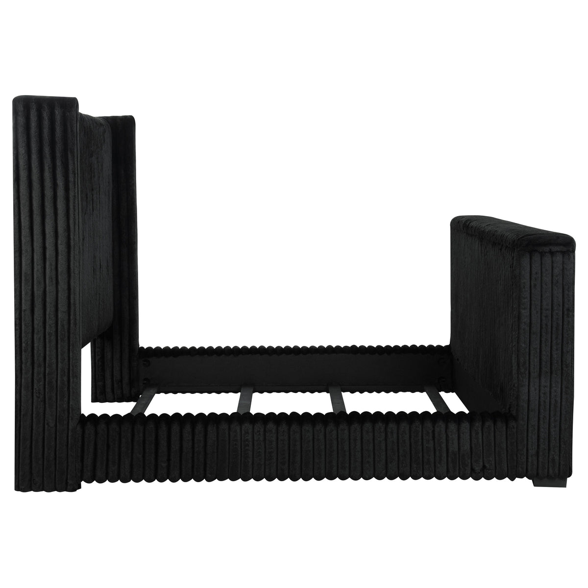 Centergrove Upholstered California King Wingback TV Bed Black