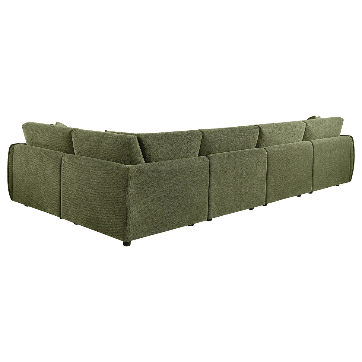 Elysia 5-piece Fabric Upholstered Modular Sectional Sofa Green