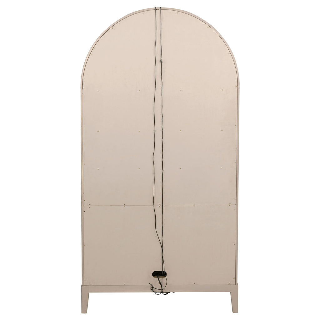Kailani 4-Door Cane Dining Vitrine Display Cabinet Beige Oak