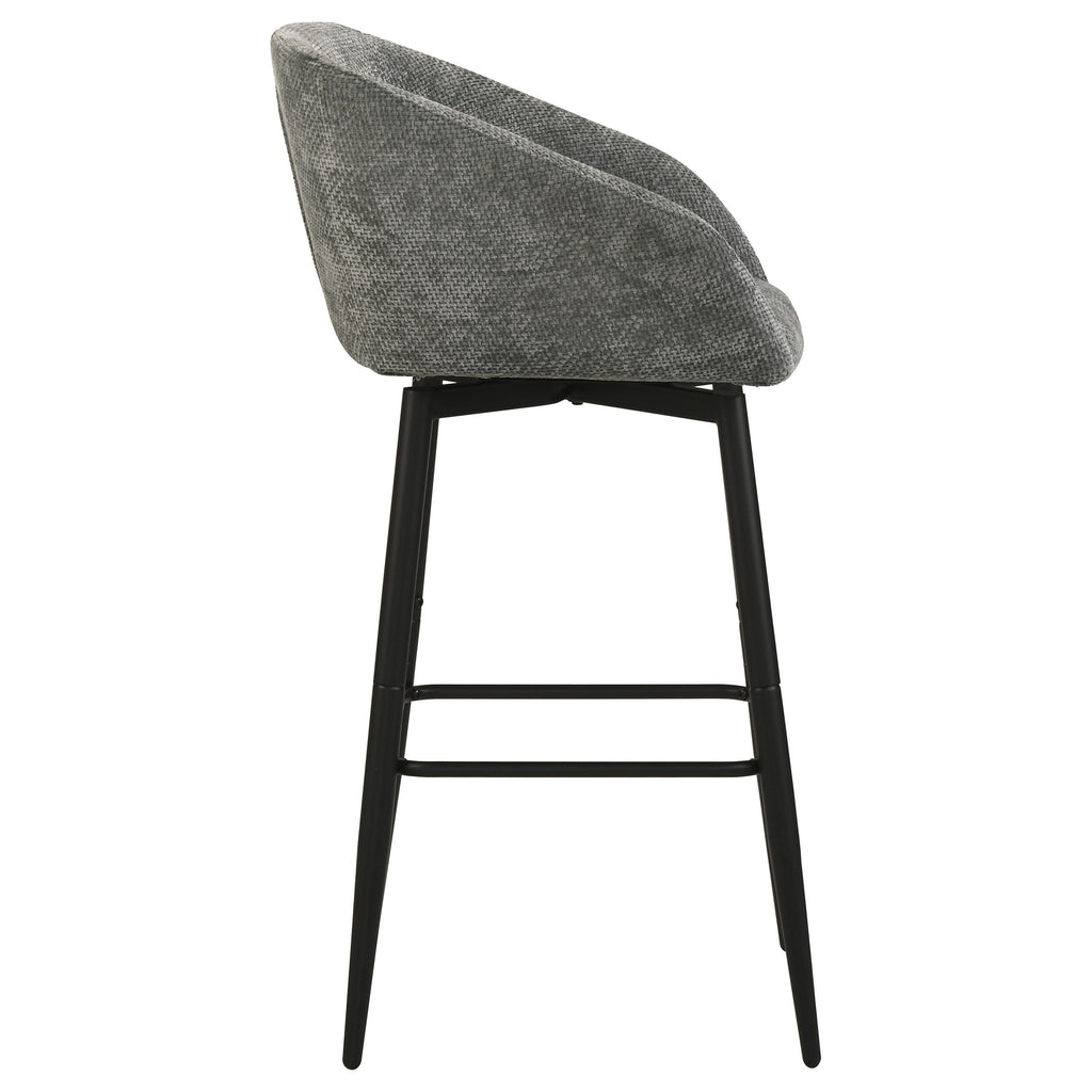 Rainer Fabric Upholstered Swivel Bar Chair Charcoal (Set of 2)