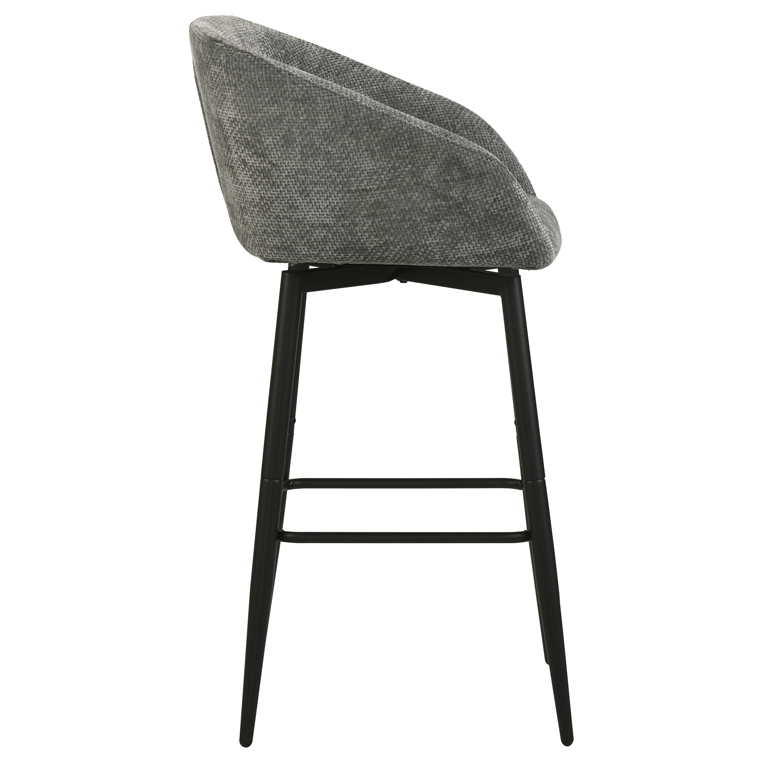 Rainer Fabric Upholstered Swivel Bar Chair Charcoal (Set of 2)