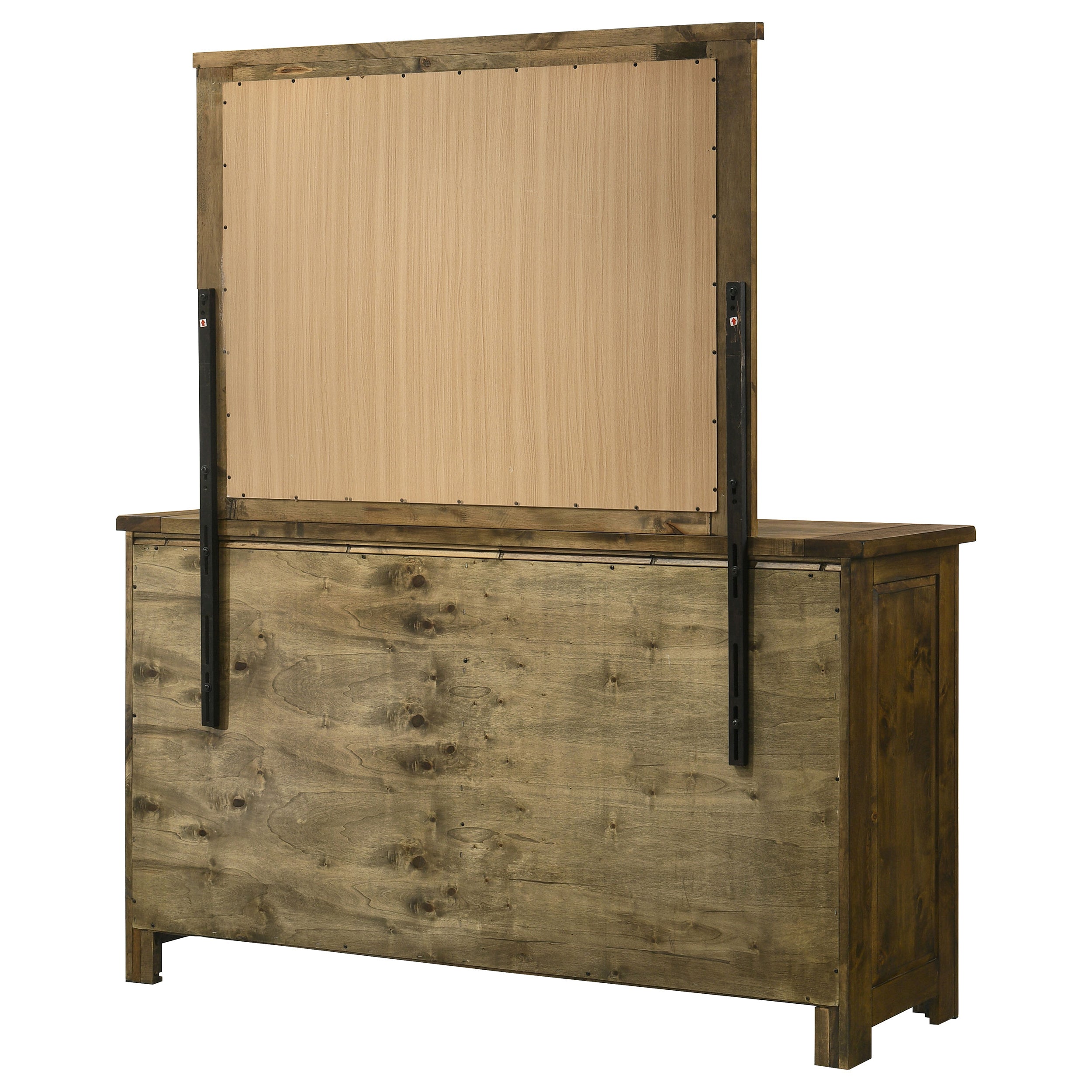 Doherty 6-drawer Dresser with Mirror Rustic Brown