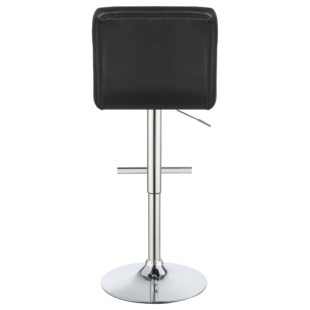 Lenny Tufted Adjustable Leatherette Bar Stool Black (Set of 2)