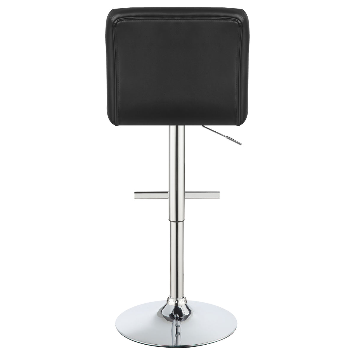 Lenny Tufted Adjustable Leatherette Bar Stool Black (Set of 2)
