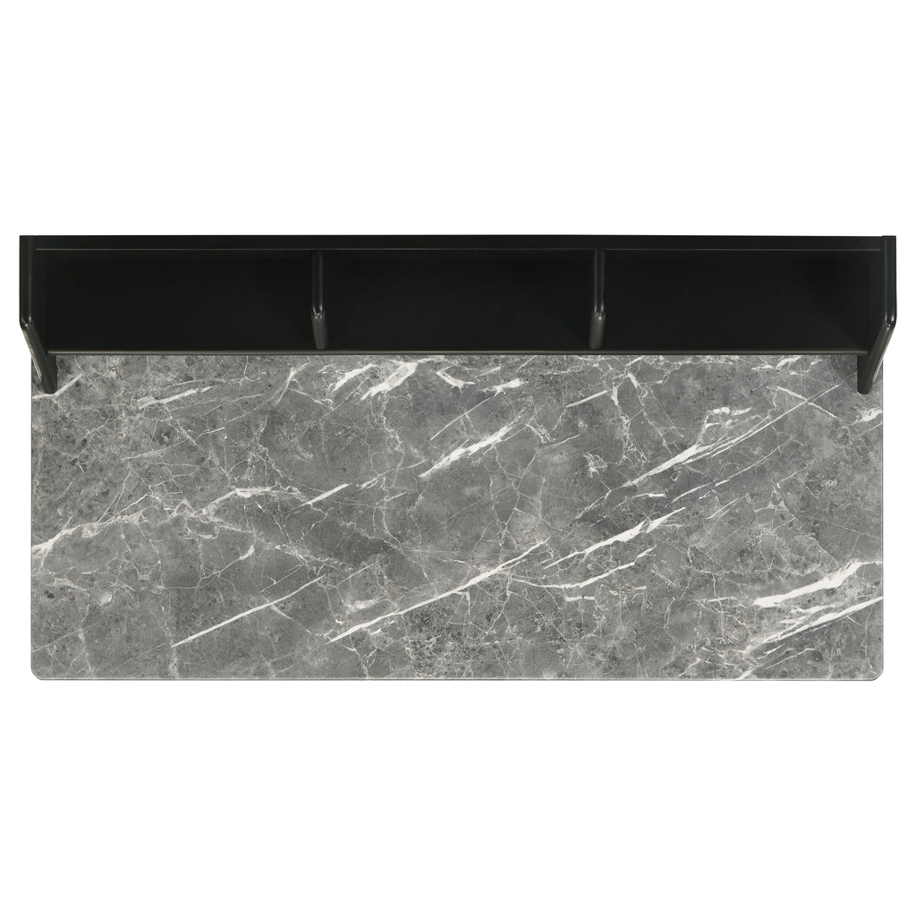 Besler 47-inch SmartTop Writing Desk with Shelf Grey Stone and Black